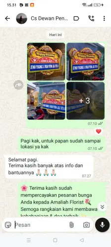 Testimonial Papan Bunga Pernikahan pelabuhan balikpapan